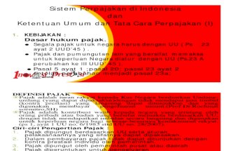 Sistem Perpajakan Di Indonesia Dan Ketentuan Umum Perpajakan [Compatibility Mode]
