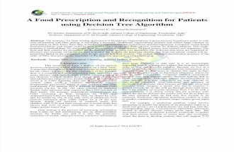 A Food Prescription and Recognition for Patients using Decision Tree Algorithm