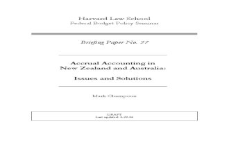 Accrual Accounting in New Zealand and Australia