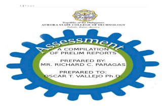 Compilation of Prelim Reports (Authentic Assessment and Rubrics)