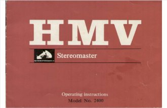 HMV Stereomaster 2400 Instructions manual