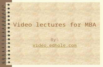 Video Lectures for MBA