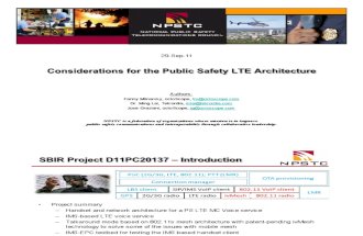 MLINARSKY Considerations for PS LTE Architecture 09 29 2011