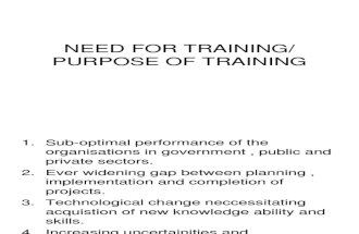 Need and Benefits of Training