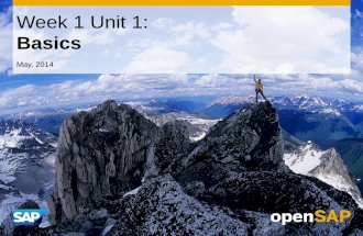 OpenSAP HANACLOUD1-1 Week 01 Unit1-Basics