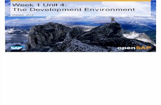 OpenSAP HANACLOUD1 Week 01 Unit4-Development Environment