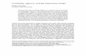 Credibiliy, Agency and the Interaction Order