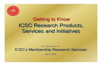 Getting to Know ICSC