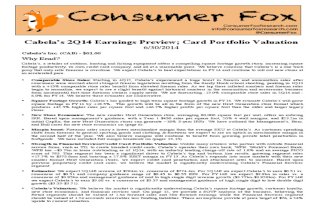 Cabela’s 2Q14 Earnings Preview, Credit Card Portfolio Valuation