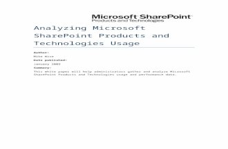 Analyzing SharePoint Usage