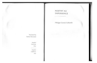 Lacoue-Labarthe - Poetry as Experience - Catastrophe.pdf