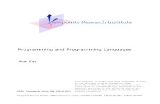 Kay - Programming and Programming Languages