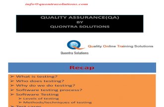 QA Online Training Tutorial by Quontra Solutionss