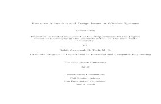 Resource Allocation and Design Issues in Wireless SystemsAggarwal Diss