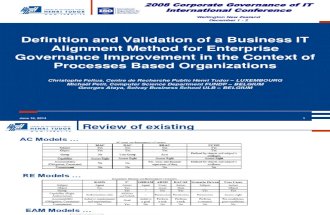 Definition and Validation of a Business IT Alignment Method for Enterprise Governance Improvement in the Context of Processes Based Organizations _ Wellington