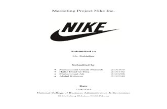 Marketing Project Nike Inc