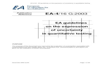 EA-4-16 G-2003. EA Guidelines on the Expression of Uncertainty in Quantitative Testing