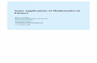 Some Applications of Mathematics in Finance (7 November 2008)