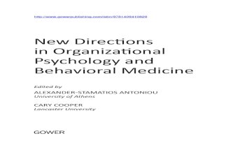 New Directions in Organizational Psychology Behavioral Medicine Ch1