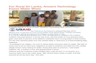 For Rural Sri Lanka, Ancient Technology Eases Water Woes