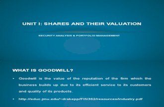 Unit I Valuation of Shares