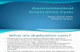 Gastrointestinal Duplication Cysts