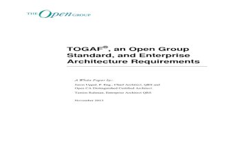 TOGAF an Open Group Standard and Enterprise Architecture Requirements
