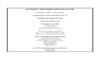 Student Info Bulletin 2012-2013