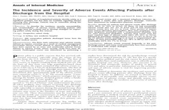 The Incidence and Severity of Adverse Events Affecting Patients After Discharge From the Hospital