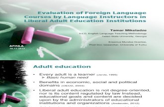 Evaluation of Foreign Language Courses by Language Instructors[1]