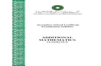 Additional Mathematics Classes IX-X_Latest Revision June 2012