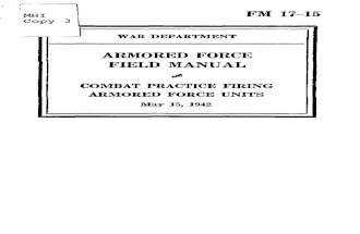 FM 17-15 Combat Practice Firing, Armored Force Units 1942