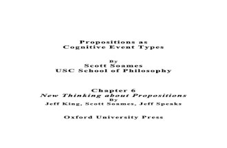 Propositions as Cognitive Event Types (Soames)