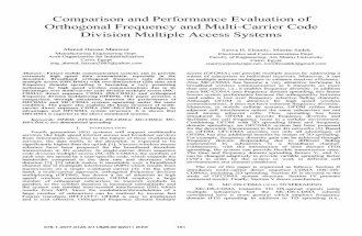 Comparison and Performance Evaluation of Orthogonal Frequency and Multi-Carrier Code Division Multiple Access Systems