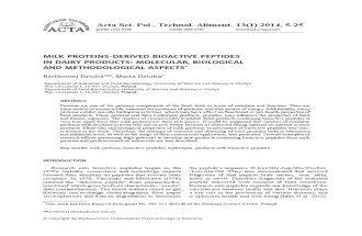 Dziuba, Dziuba - 2014 - Milk Proteins-Derived Bioactive Peptides in Dairy Products Molecular, Biological and Methodological ASP