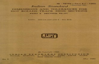Is 10182 ( Part 2 ) - 1985 Dimensions and Tolerances for Hot Rolled Track Shoe Sections - Part 2 Section Ts-h1