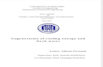 Cogeneration of Cooling Energy and Fresh Water
