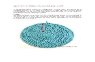 Standing stitches. Unión Invisible. Seamless join. Español. English