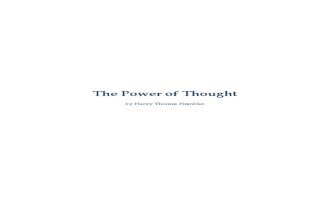 Power of Thought Henry Thomas Hamblin