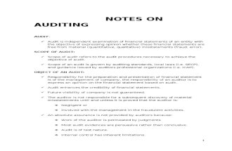 Notes on Auditing CA