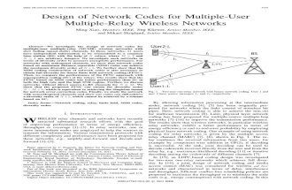 Design of Network Codes for Muliple-user Multiple-relay Wireless Networks