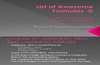 List of Awesome Formulas2ndLongExam