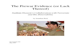 The Prewar Evidence (or Lack Thereof): Saddam Hussein’s Collaboration with Terrorists and His Deterrability