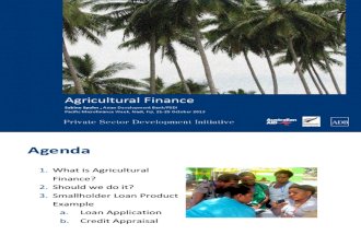 Agricultural Finance @ Pacific Microfinance Week 2013