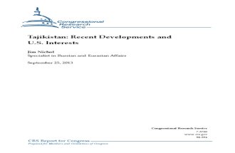 Tajikistan, issues for Congress.CRS.pdf