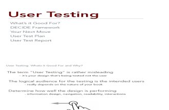 User Testing: Interactive System Design
