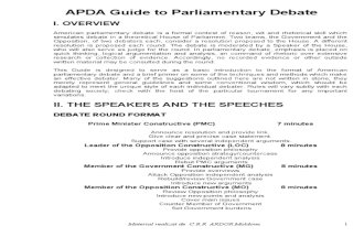 APDA Guide to Parliamentary Debate