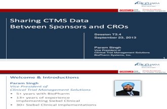 2013 OHSUG - Sharing CTMS Data between Sponsors and CROs