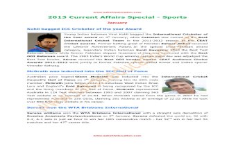 Current Affairs From January to June 2013 Sports
