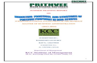 Marketing Practices and Strategies Ofprithvee Propmart in Real Estates Sectors Super Tech